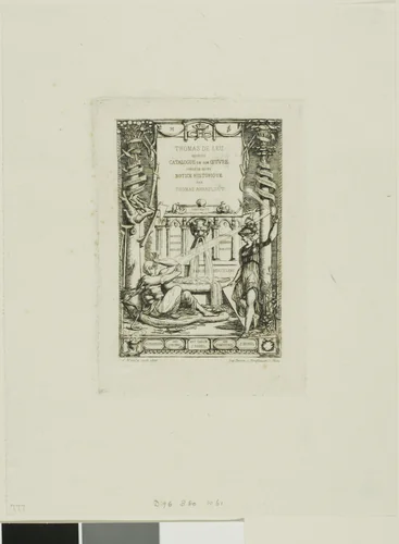 Frontispiece for the Catalogue of the Work of Thomas De Leu by Charles Meryon, print, 1866