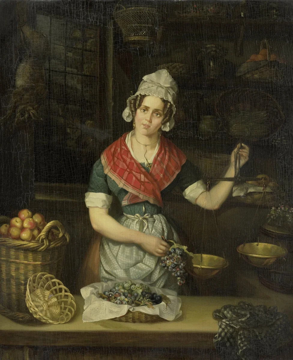 Fruit Seller by Henriëtta Christina Temminck, painting, 1840-1860