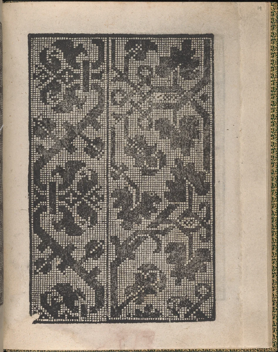 Ornamento delle belle & virtuose donne, page 10 (verso) by Matteo Pagano, book, 1554