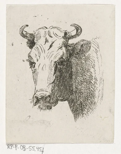 Koeienkop by Johannes Hari, print, 1822-1887