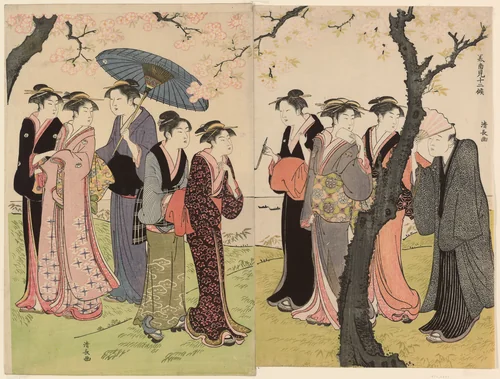 The Third Month (Sangatsu), from the series "Twelve Months in the South (Minami juni ko)" by Torii Kiyonaga (鳥居清長), print, 1779-1789