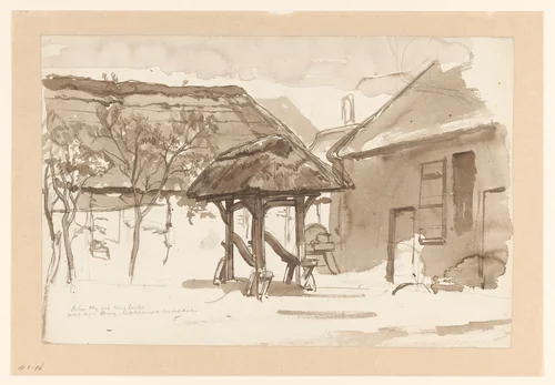 Huizen te Dongen by August Allebé, drawing, 1848-1907