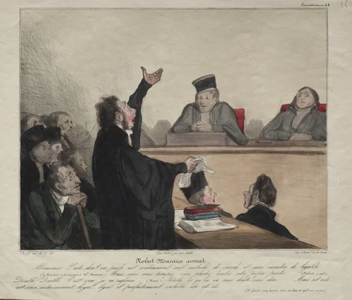 Robert-Macaire, lawyer by Honoré Daumier, print, 1837