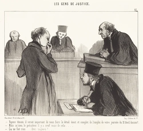 Voyons témoin il serait important de... by Honoré Daumier, print, 1846