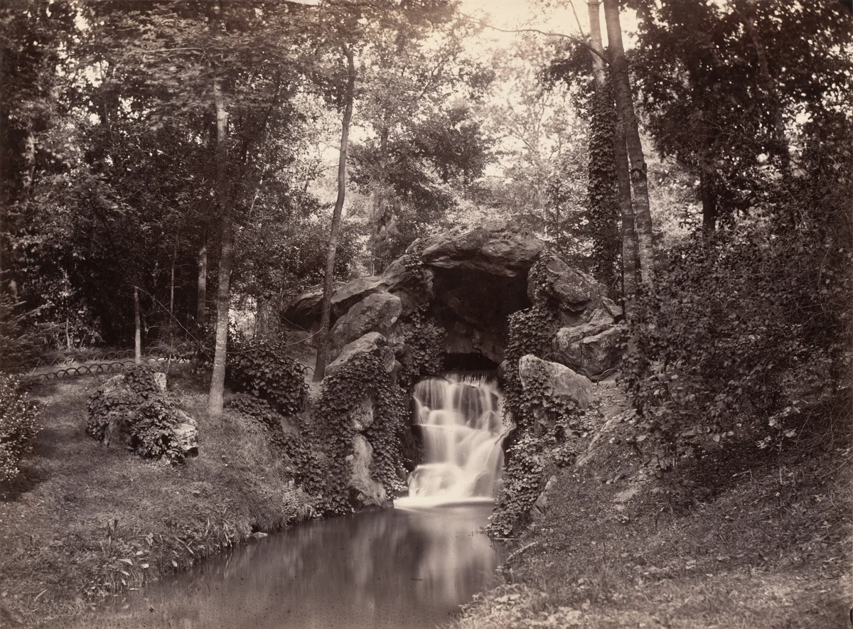 Grotto in the Bois de Boulogne by Charles Marville, photograph, 1858-1860