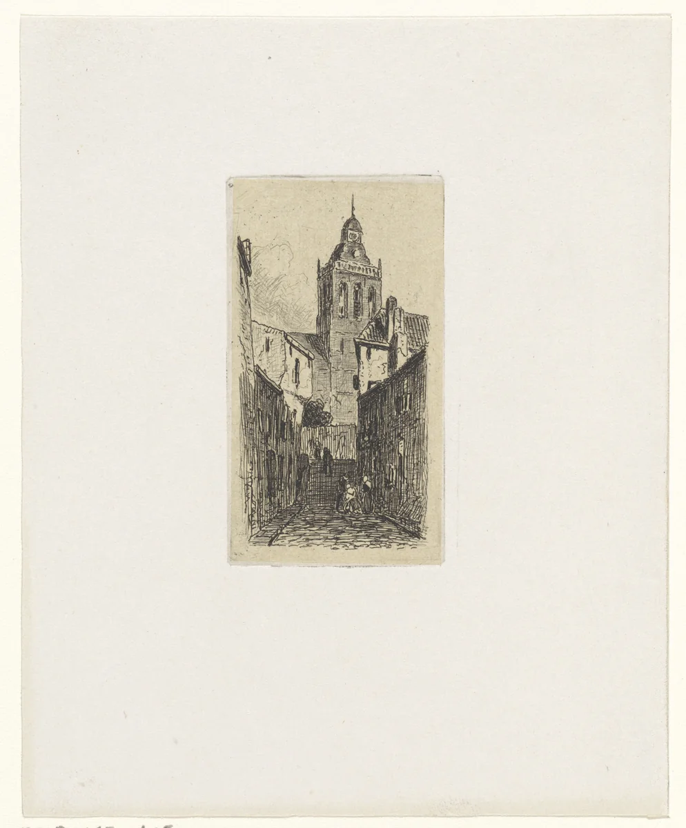 Gezicht op een kerk te Nijmegen by Jan Weissenbruch, print, 1837-1880