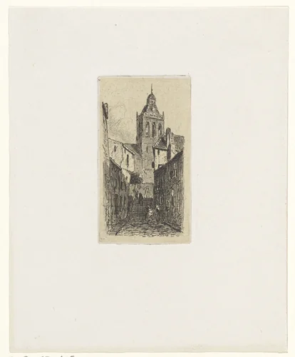 Gezicht op een kerk te Nijmegen by Jan Weissenbruch, print, 1837-1880
