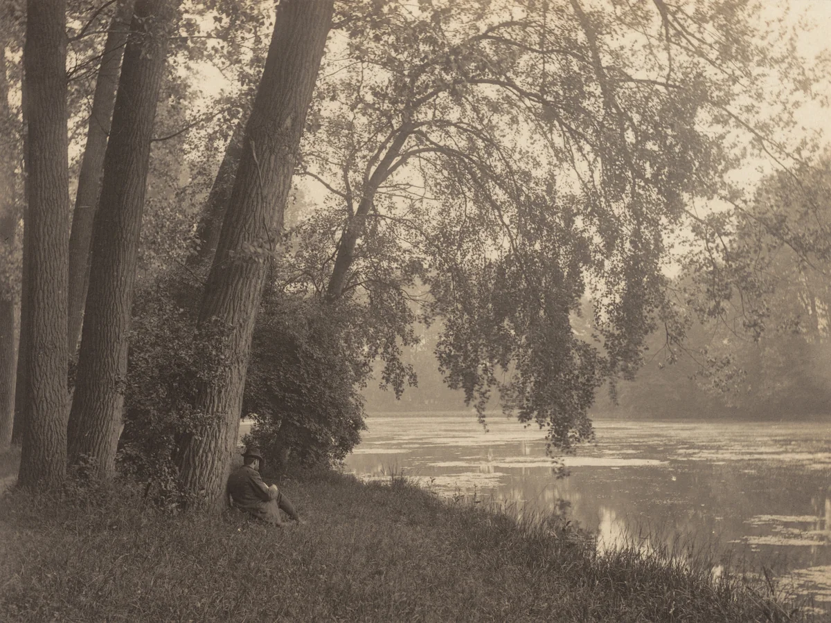 Sketching in the Bois by Alfred Stieglitz, photograph, 1894