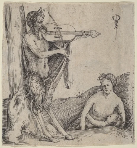 Satyr's Family by Jacopo de' Barbari, print, 1503-1504