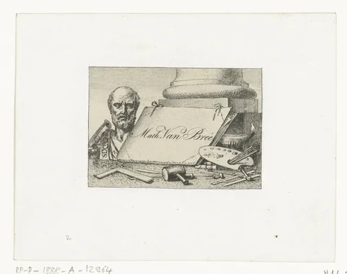 Naamkaartje van Mattheus Ignatius van Bree by Mattheus Ignatius van Bree, print, 1788-1839