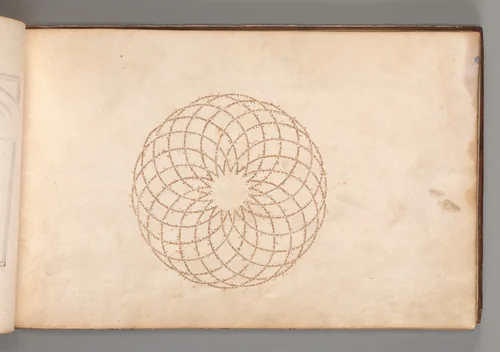 Micrographic Design in the Shape of Circle build up from Intersecting Circles by anonymous, book, 1600-1625