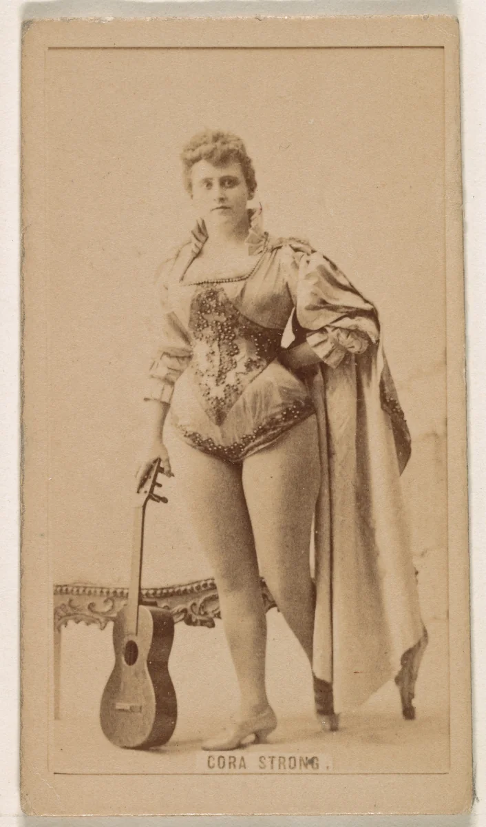 Cora Strong, from the Actresses series (N245) issued by Kinney Brothers to promote Sweet Caporal Cigarettes by Kinney Brothers Tobacco Company, photograph, 1890