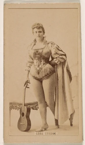 Cora Strong, from the Actresses series (N245) issued by Kinney Brothers to promote Sweet Caporal Cigarettes by Kinney Brothers Tobacco Company, photograph, 1890