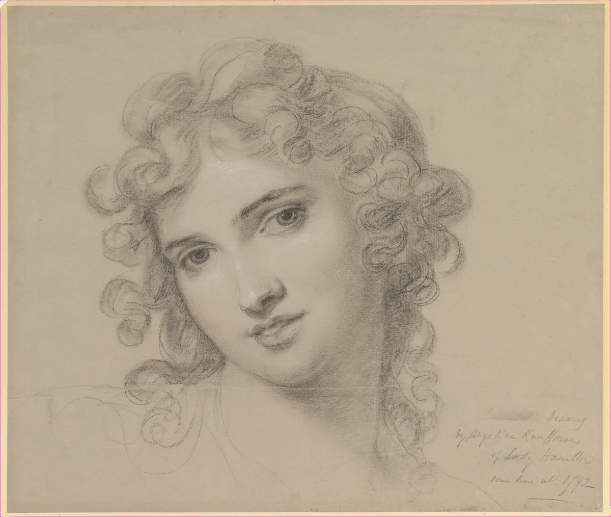 Portrait of Emma Hamilton by Angelica Kauffmann, drawing, 1791