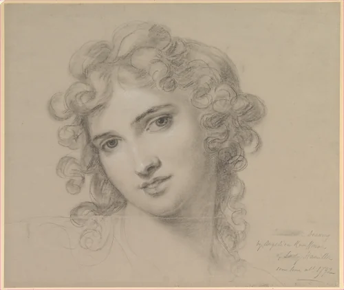 Portrait of Emma Hamilton by Angelica Kauffmann, drawing, 1791
