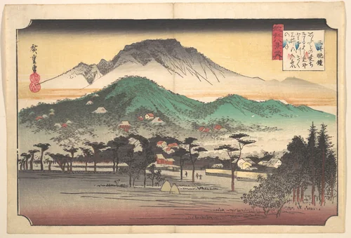 Vesper Bells at Mii Temple by Utagawa Hiroshige (歌川広重), print, 1822-1842