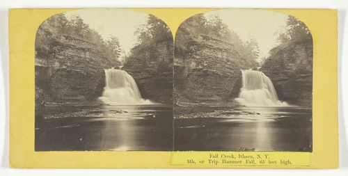 Fall Creek, Ithaca, N.Y. 5th, or Trip Hammer Fall, 65 feet high by J. C. Burritt, photograph, 1860-1865