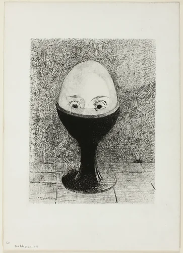 The Egg by Odilon Redon, print, 1885