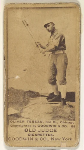 Oliver Wendell "Patsy" Tebeau, 3rd Base, Chicago, from the Old Judge series (N172) for Old Judge Cigarettes by Goodwin & Company, photograph, 1887-1890