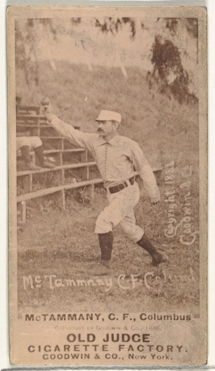 James Edward "Jim" McTamany, Center Field, Cleveland, from the Old Judge series (N172) for Old Judge Cigarettes by Goodwin & Company, photograph, 1888