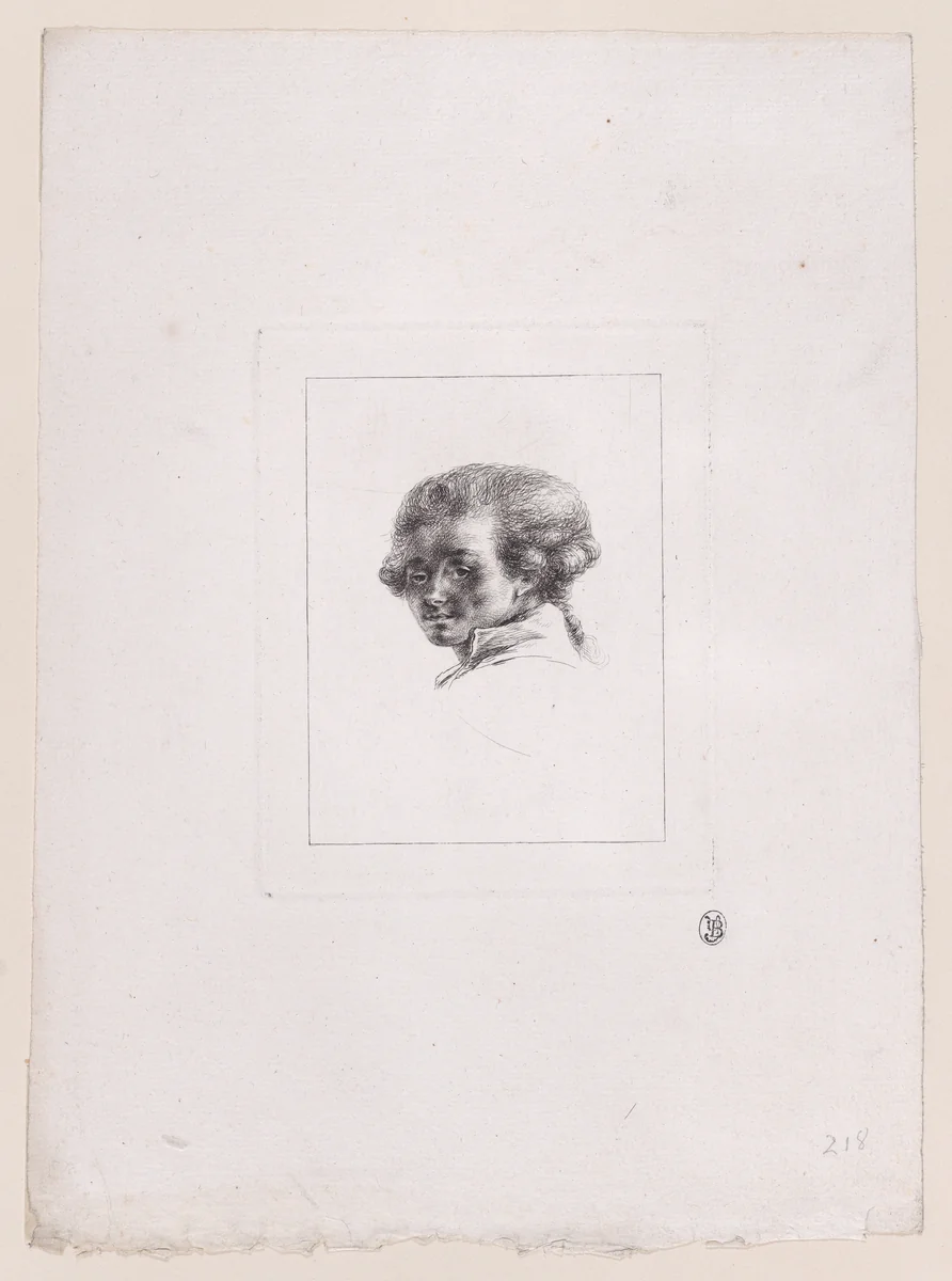 Self-Portrait by Dominique Vivant Denon, print, 1780