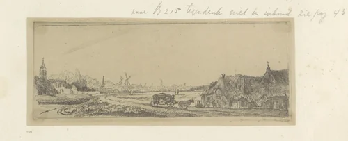 Landschap met een koets by Claude Henri Watelet, print, 1728-1786