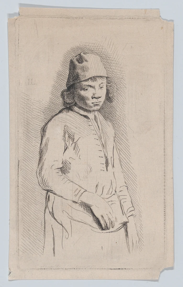 Portrait of a boy by anonymous, print