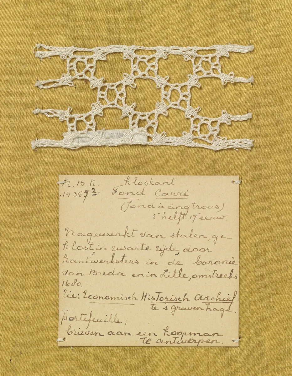 Staal kloskant met grove draad als voorbeeld van een vierkante grond by anonymous, other, 1880-1900