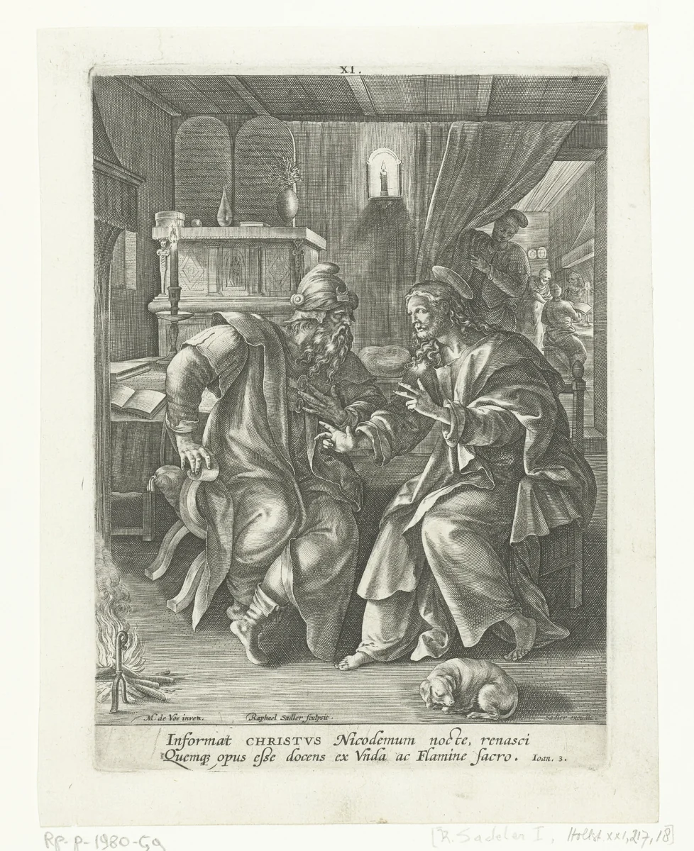 Gesprek met Nikodemus by Unknown, print, 1583-1588