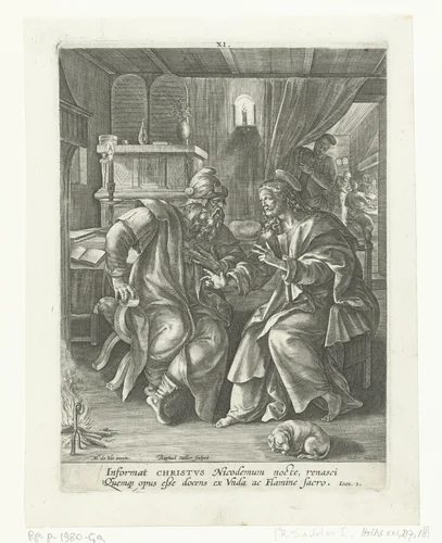 Gesprek met Nikodemus by Unknown, print, 1583-1588