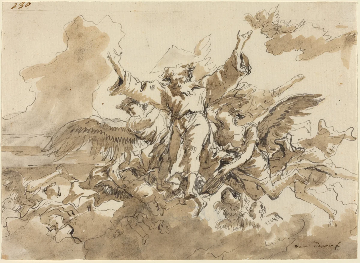 Creation of the Universe by Giovanni Domenico Tiepolo, drawing, 1727-1804