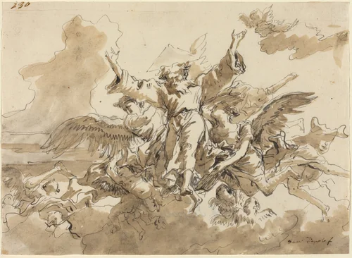 Creation of the Universe by Giovanni Domenico Tiepolo, drawing, 1727-1804
