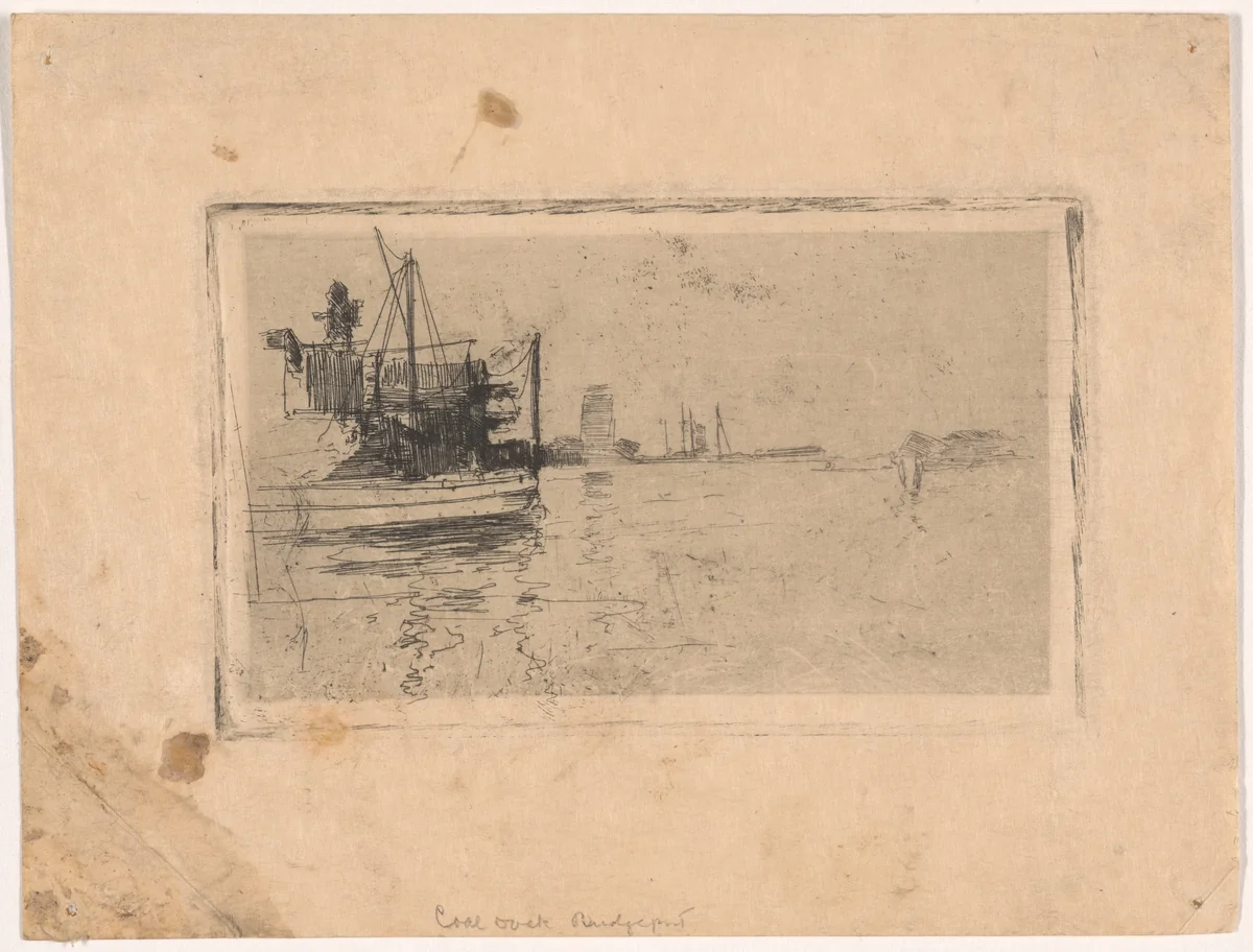 Coal Dock, Bridgeport by John Henry Twachtman, print, 1888-1889