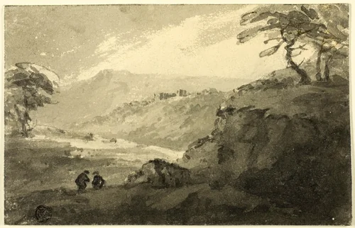 Scottish Landscape by William Sawrey Gilpin, drawing, 1770-1780