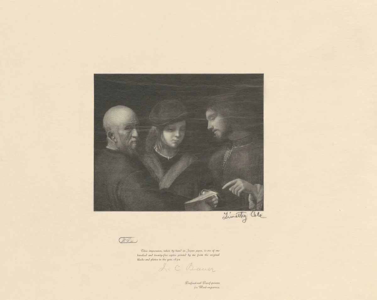 The Three Ages of Man by Timothy Cole
Lorenzo Lotto
J. C. Bauer, print, 1892