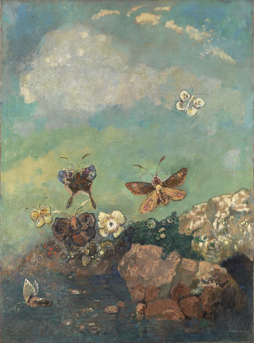 Butterflies by Odilon Redon, painting, 1910