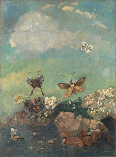 Butterflies by Odilon Redon, painting, 1910