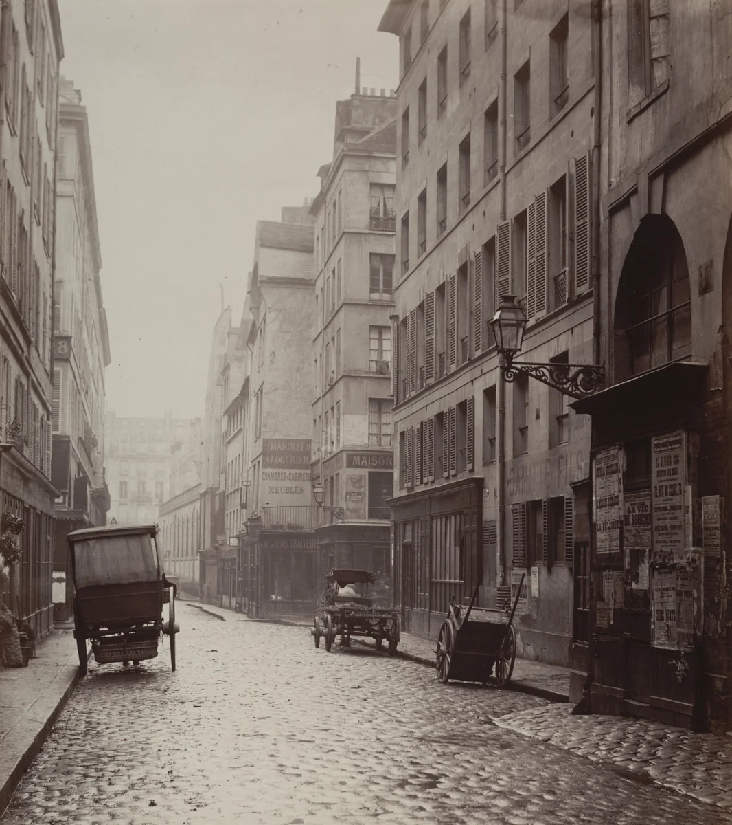 Rue du Cygne Seen from Rue Mondétour by Charles Marville, photograph, 1866