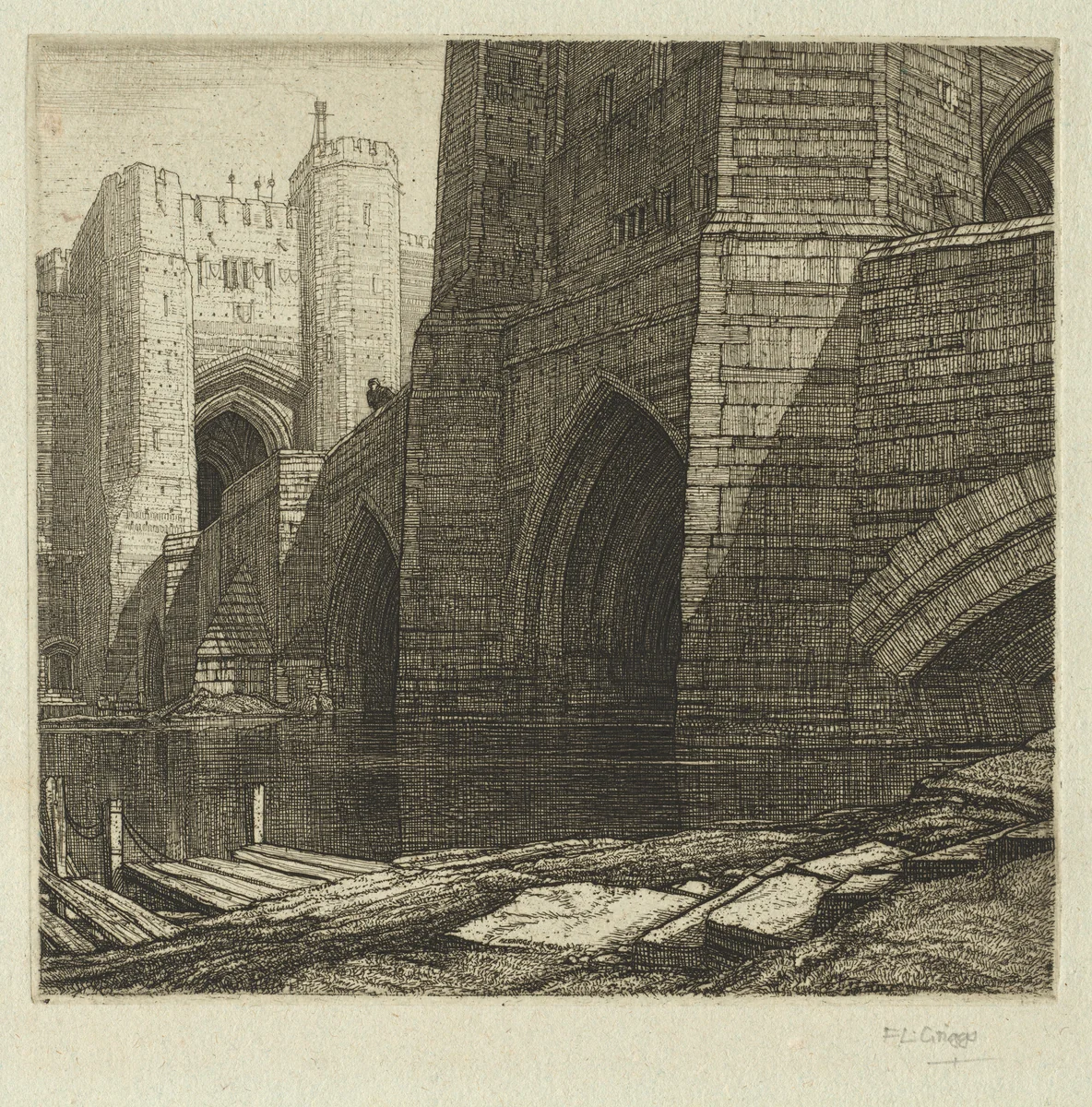 The Barbican by Frederick Landseer Maur Griggs, print, 1920