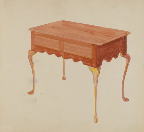 Rectangular Serving Table by American 20th Century, index of american design, 1935-1942