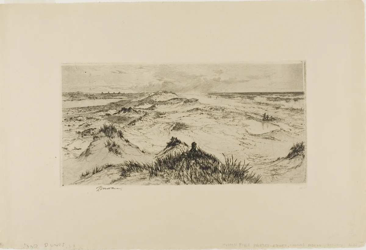 Looking Over the Sand Dunes - Easthampton by Thomas Moran, print, 1880