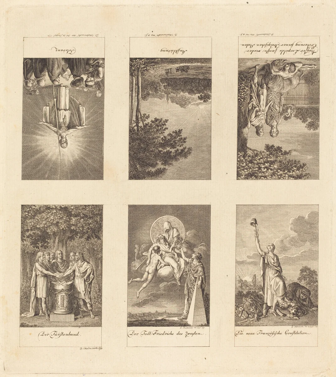 Six Great Events of 1780-1790 by Daniel Nikolaus Chodowiecki, print, 1791