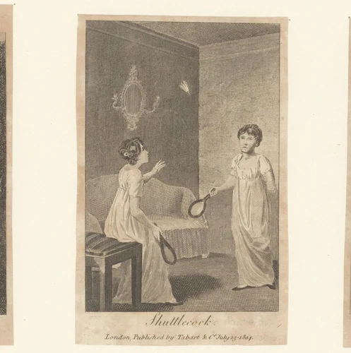 Kinderen spelen met een shuttle by anonymous, print, 1812