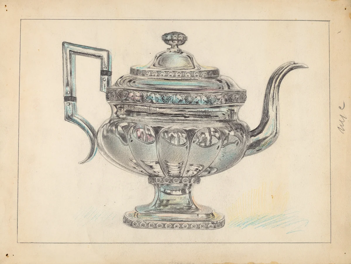 Teapot by American 20th Century, index of american design, 1935-1942