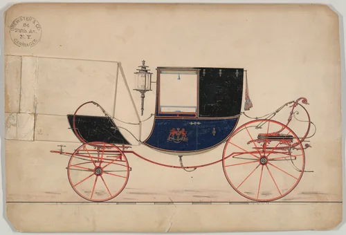 Dress Chariot (unnumbered) by Brewster & Co., drawing, 1850-1870