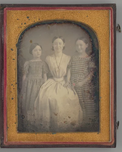 Untitled (Portrait of a Woman with Two Girls) by Unknown maker, other, 1846