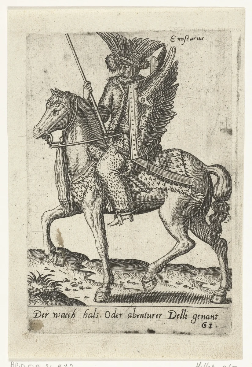 Avonturier te paard by Unknown, print, 1577