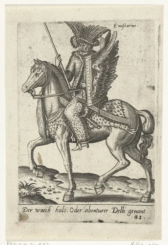 Avonturier te paard by Unknown, print, 1577