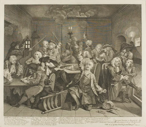Plate Six, from A Rake's Progress by William Hogarth, print, 1735