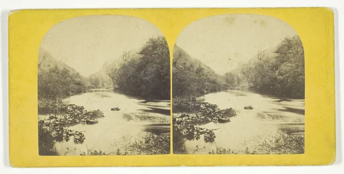 The Rock called "Dovedale Church," In the distance by W. Woodward, photograph, 1850-1874